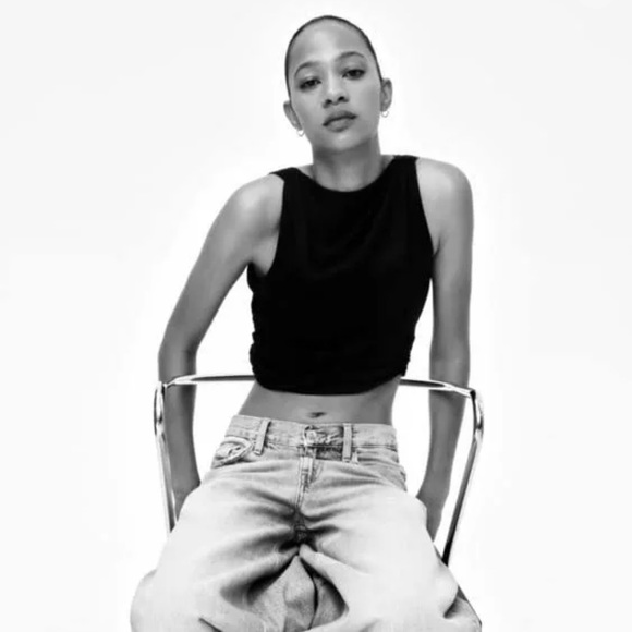 Zara Tops Zara Open Back Satin Effect Top Poshmark